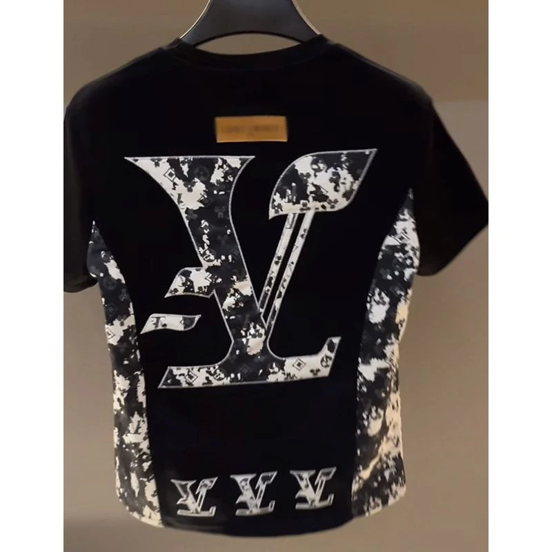 2025夏季新款男士字母刺绣设计感高端小众休闲百搭修身短袖T恤