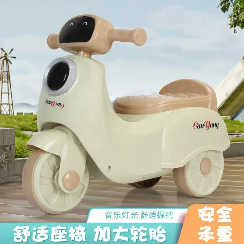 新款1-3-6岁儿童木兰学步滑行车可坐可滑行三轮滑行车 贴纸需自贴