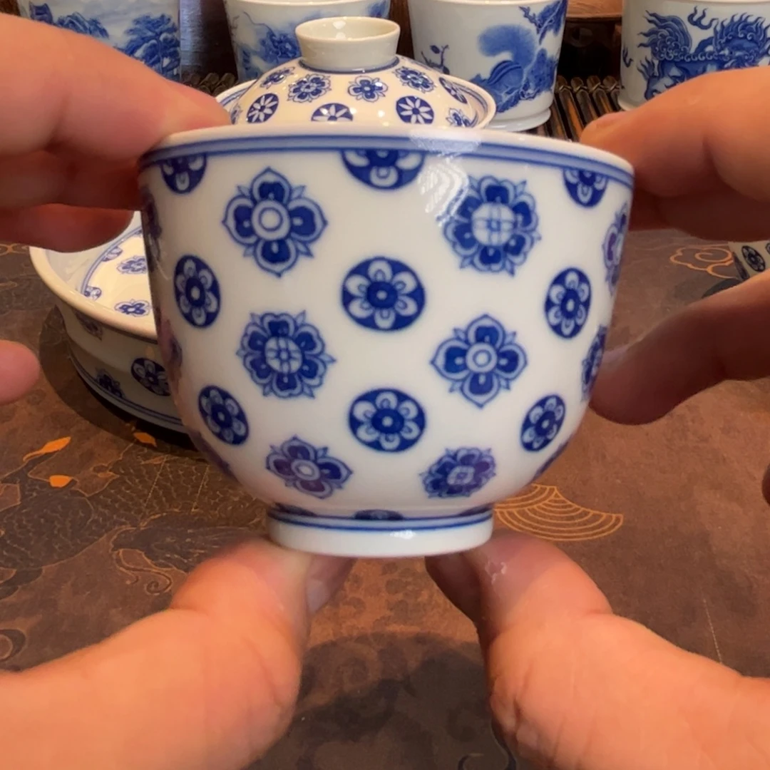 青花唐宝相主人杯