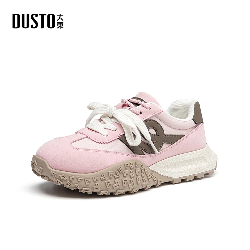 大东内增高粉色阿甘鞋2025春季新款复古休闲拼色百搭德训鞋子0627