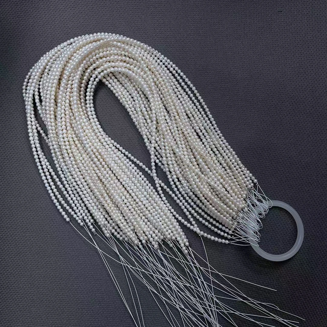 天然淡水无核珍珠C09#3-4M近圆时尚简约亚光珍珠项链