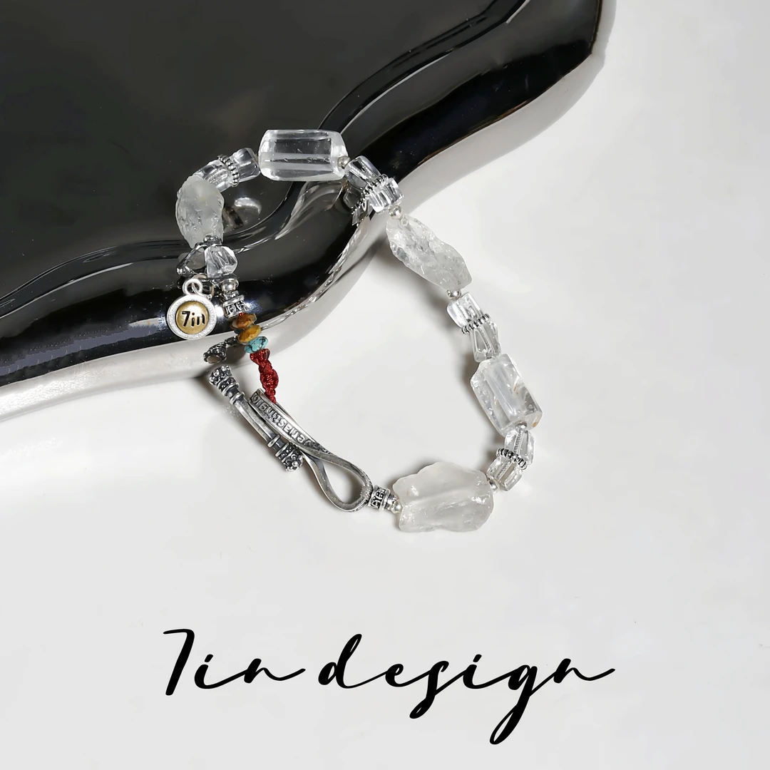 925银手链 7in复古店【暮色】原创小众设计复古手作白色手链