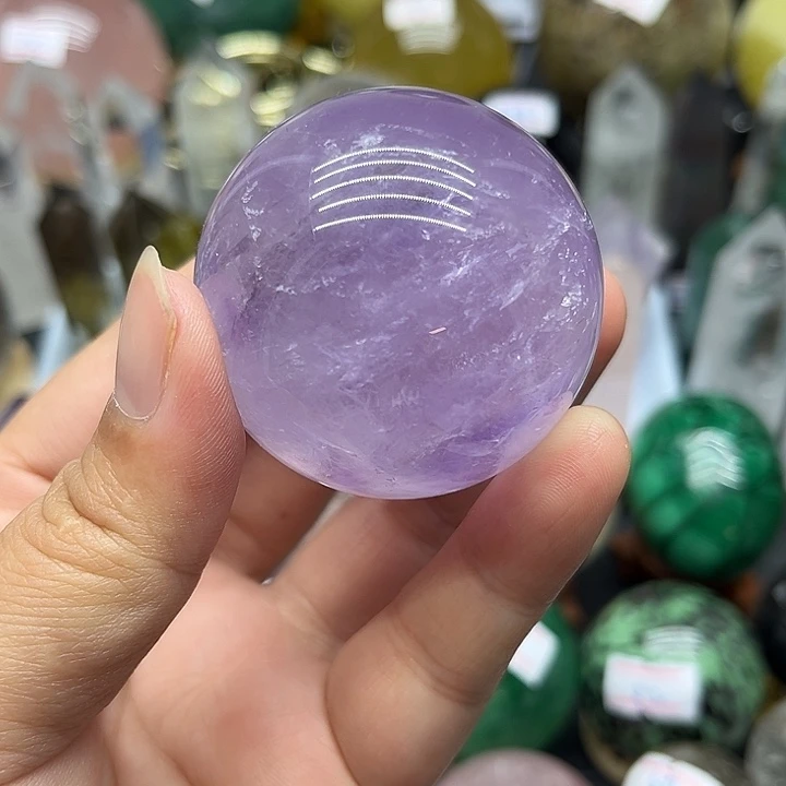 珠宝半成品水晶未镶嵌145克紫水晶球