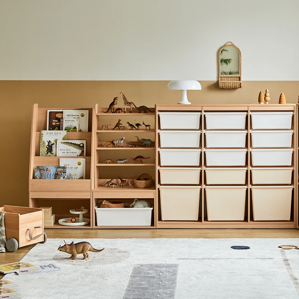 hanssem汉森 收纳柜纯榉木玩具柜收纳蒙氏儿童储物柜客厅宝宝储物