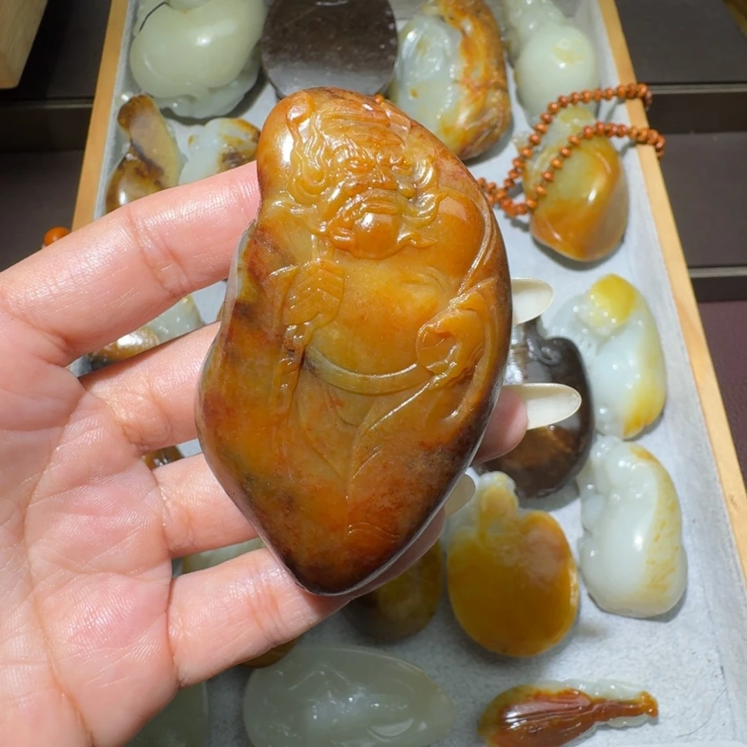 和田玉银S925镶嵌吊坠(不含链)