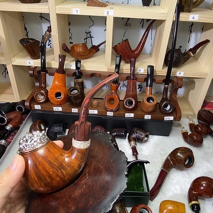 石楠木烟斗手工银圈