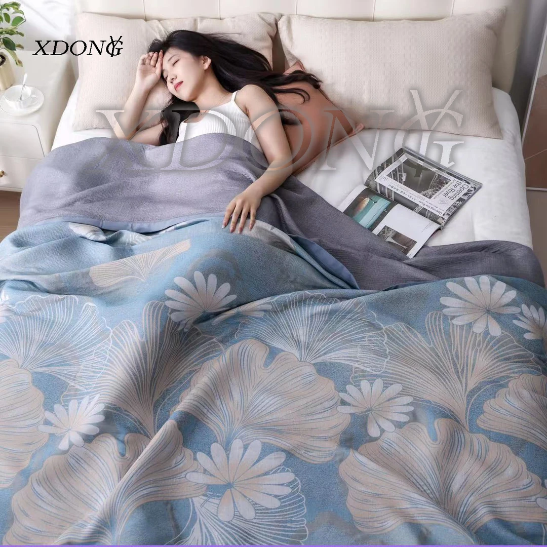 XDONGY（冬云家纺）230*250法国皇室私人定制流沙黑金 金枝玉叶盖毯