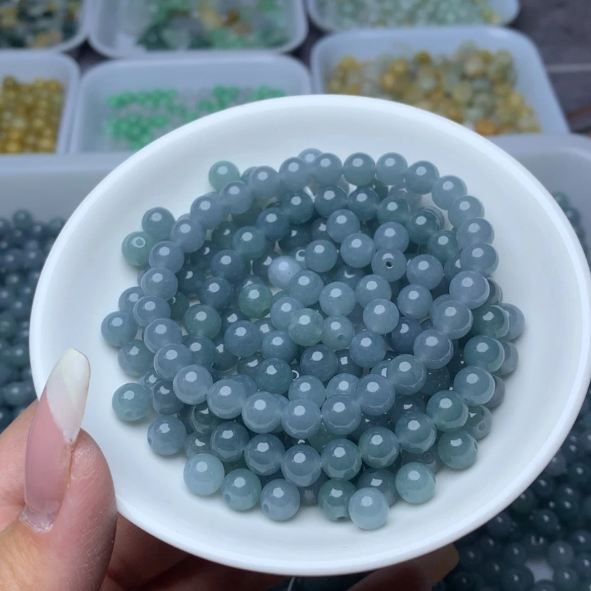 【闪购商品】翡翠手链未镶嵌卡7冰蓝水10个