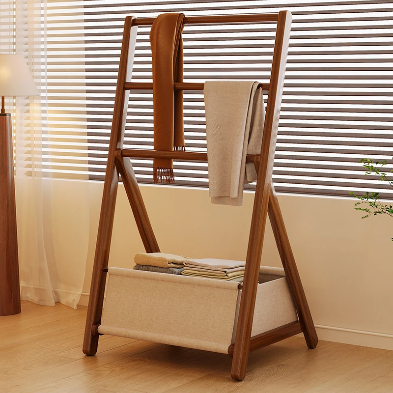 落地卧室飘窗床边床尾衣服收纳神器房间落地床尾挂衣架落地挂衣架