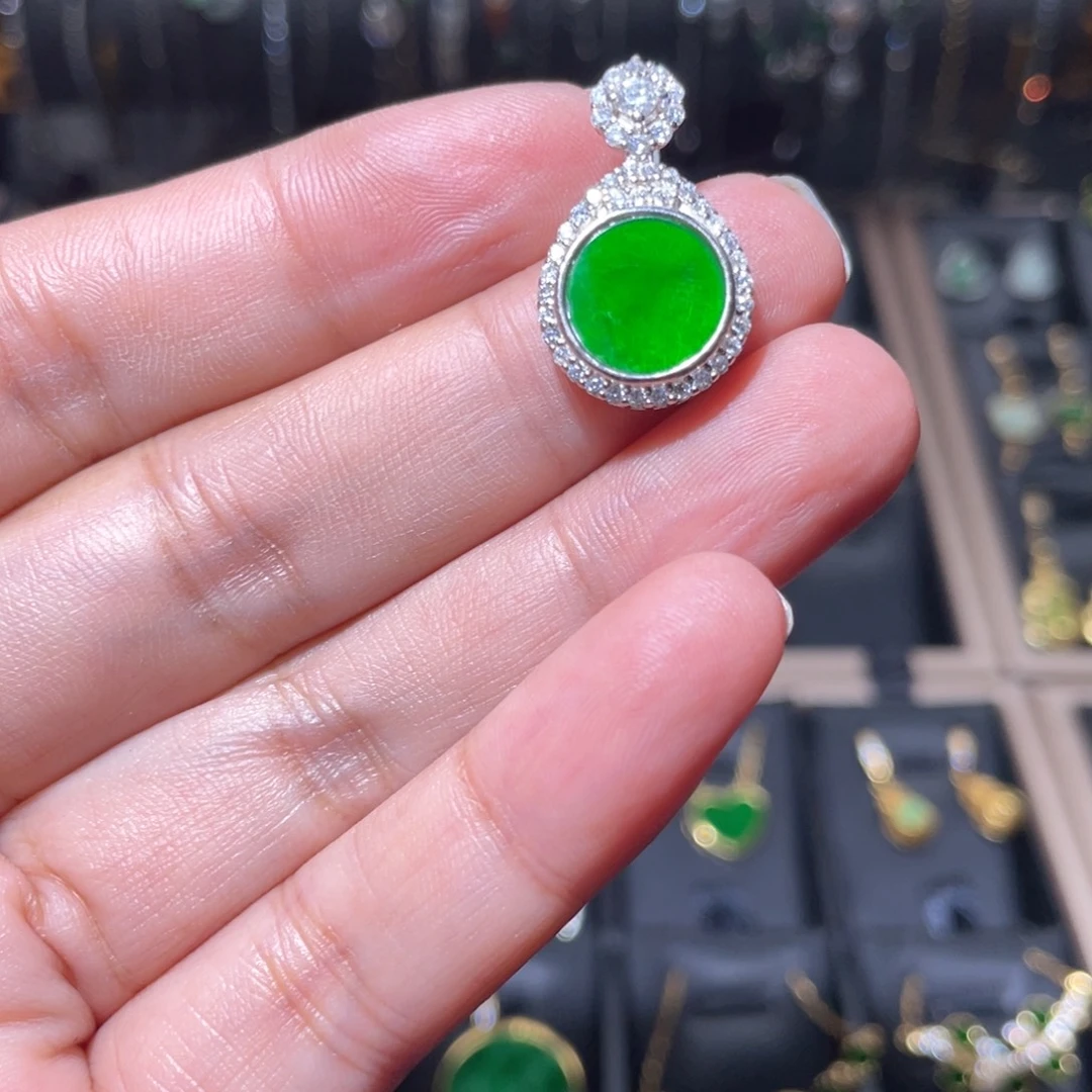 翡翠银S925镶嵌颈饰