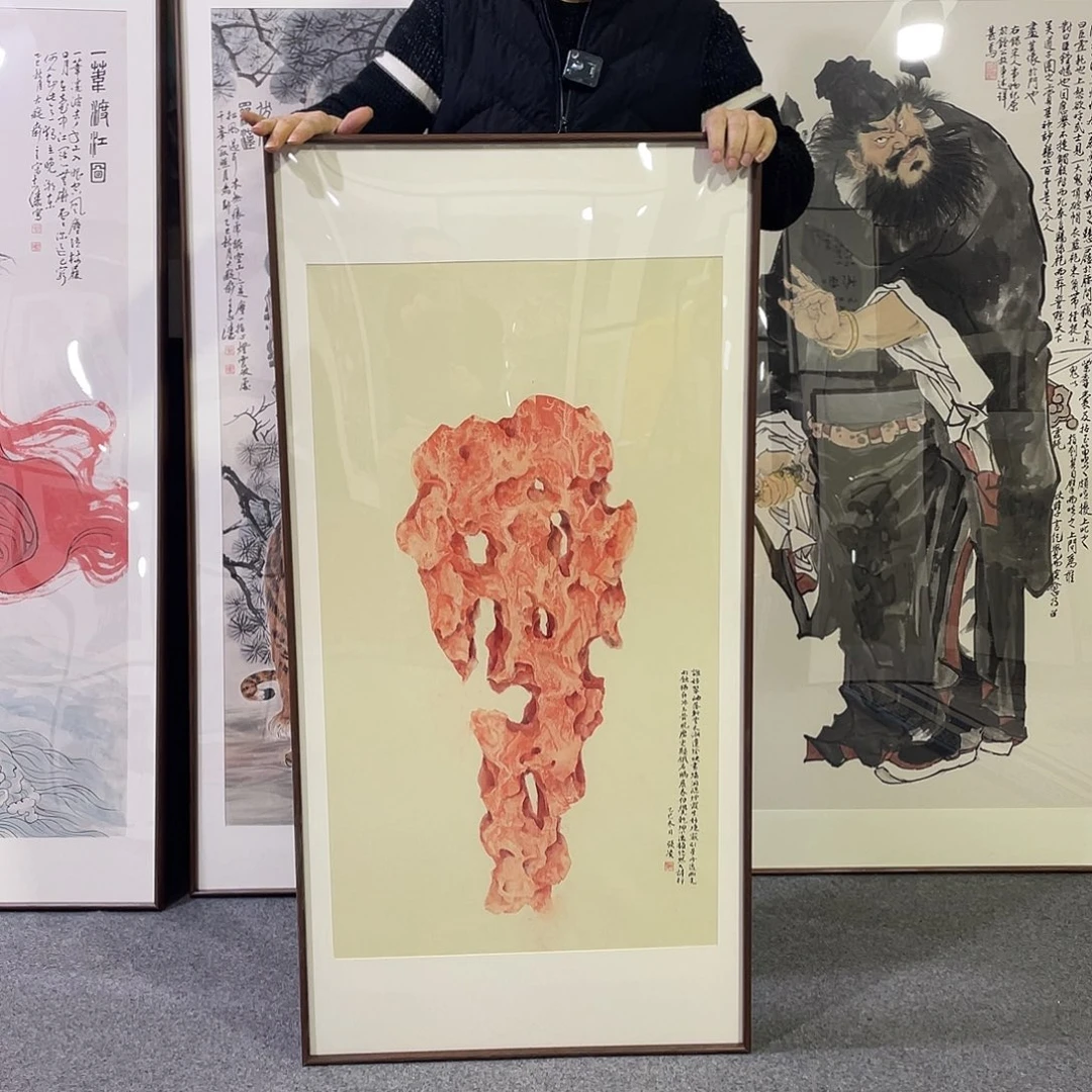 国画手绘画作品带框60/120