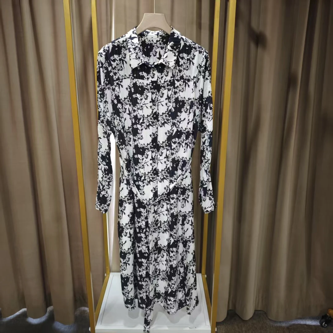 172864（02760L）翻领印花长裙