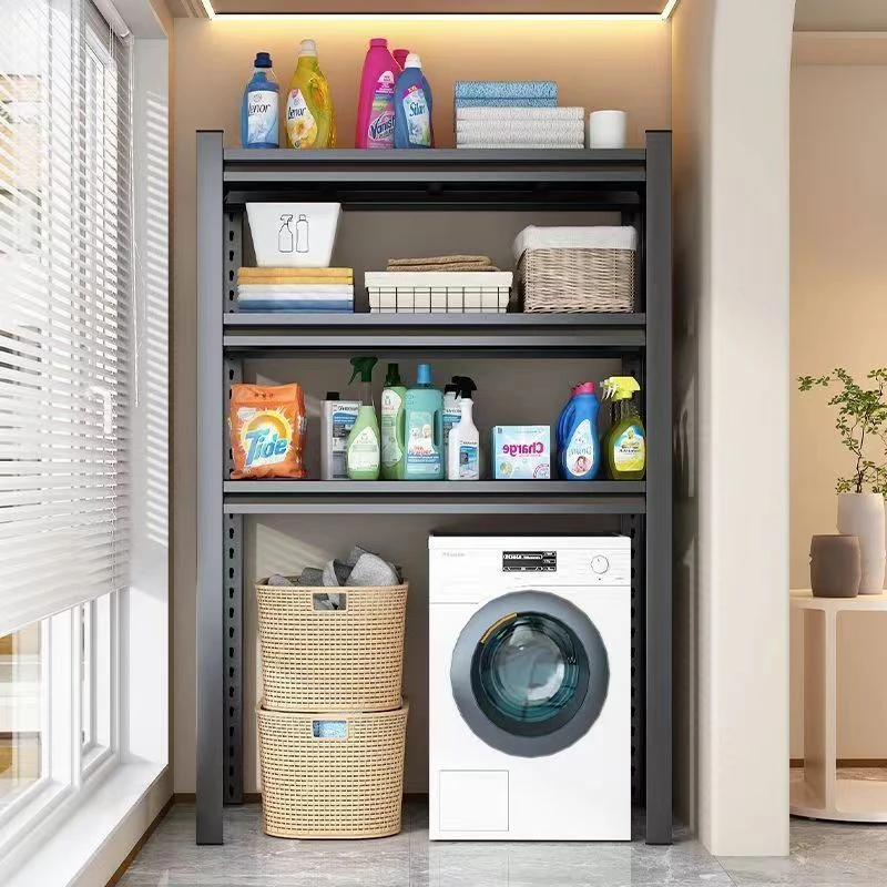 洗衣机架子滚筒翻盖上方置物架阳台落地收纳架家用卫生间马桶架
