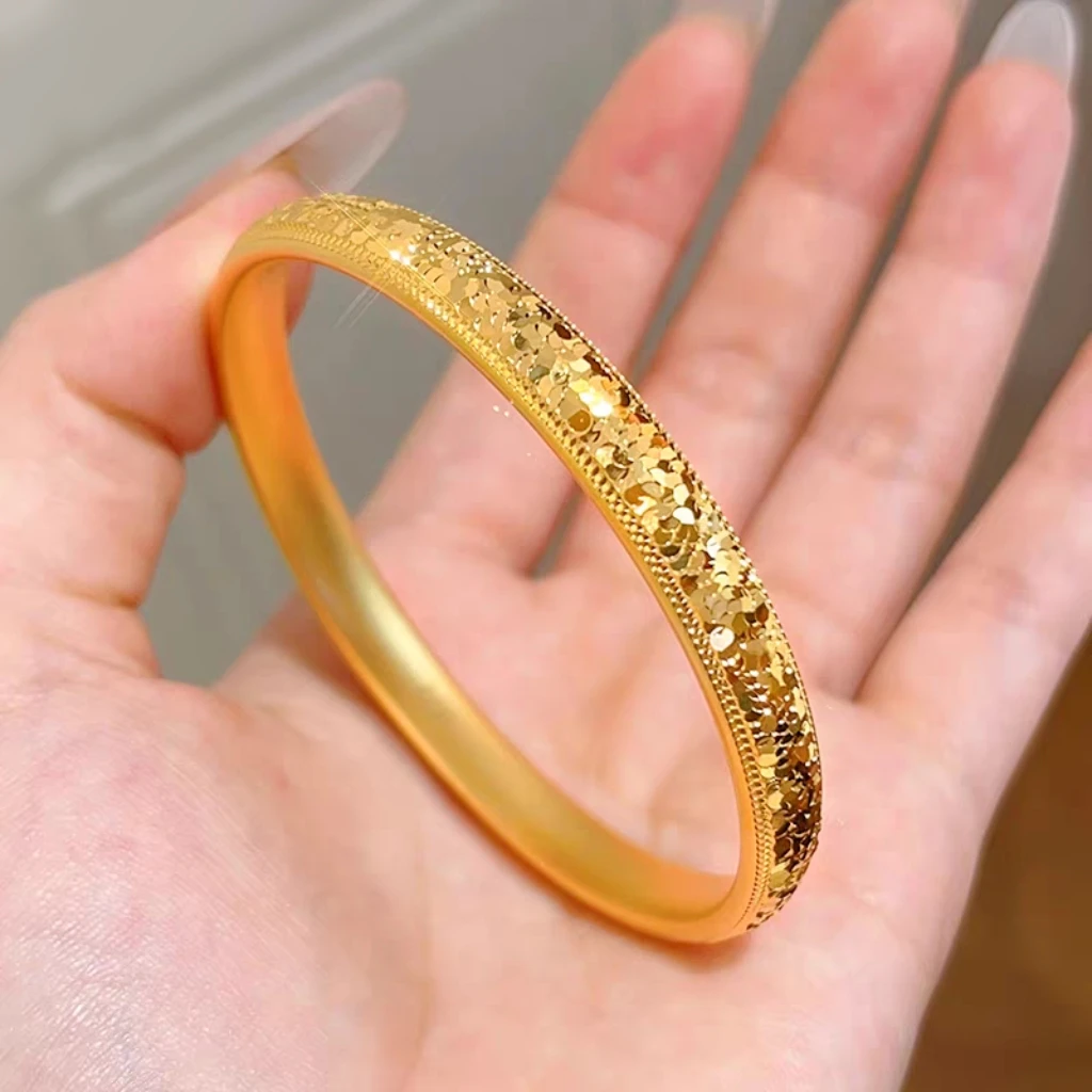 铜合金手镯 泥鳅背碎碎冰手镯女款高级感送女友礼物素圈小众新款