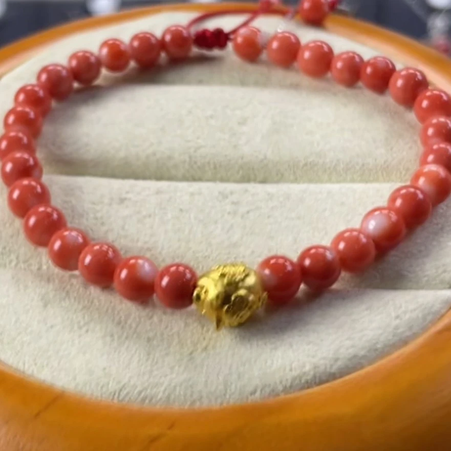 天然宝石红珊瑚手串