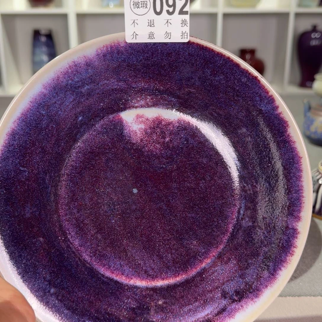 摆件陶微瑕钧窑壶承纯手工