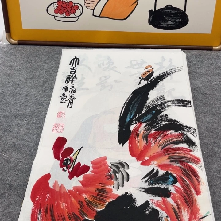 国画手绘禅意画一物一拍