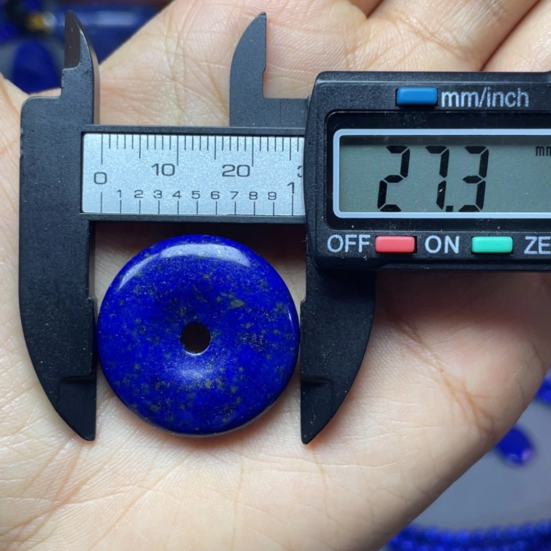 青金石未镶嵌27mm平安扣吊坠