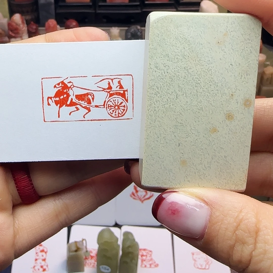 印石寿山石车马图1.5×3