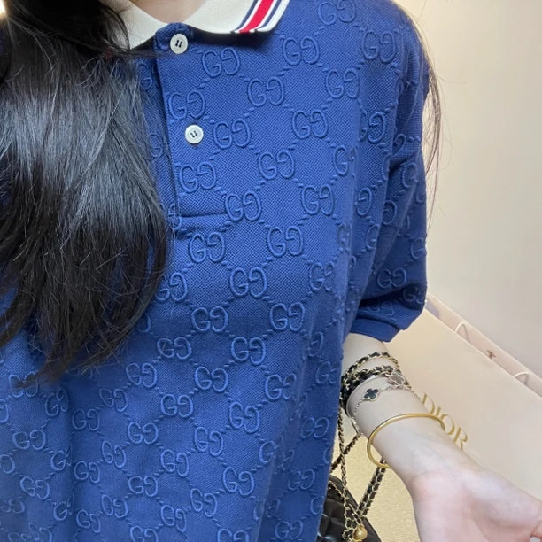 未使用 GUCCI/古驰 Gucci 深蓝色 短袖 全新 L码 A8218