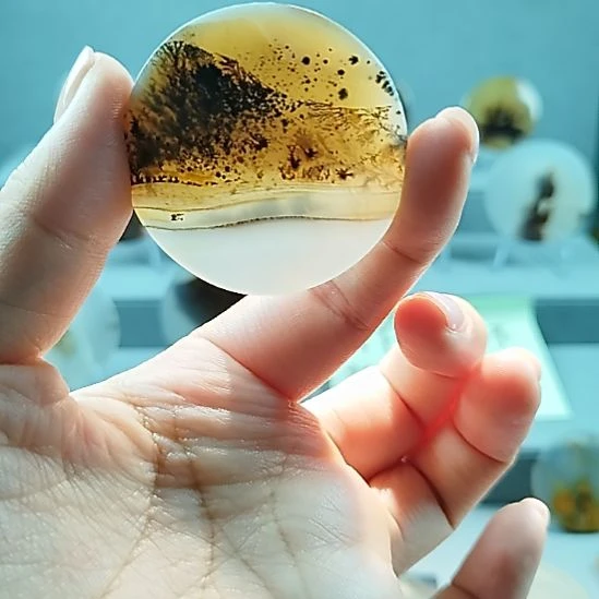 玛瑙/玉髓未镶嵌挂牌双面风景