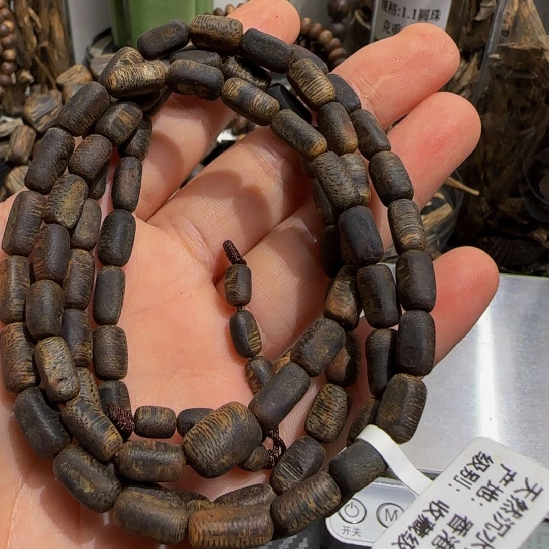 暖***6手串沉香香港天然沉水留疤多圈收藏级
