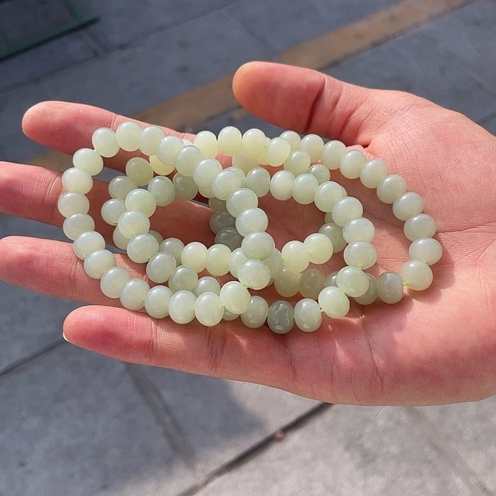 和田玉手镯未镶嵌算盘珠手串卡10多样性发货拍一发一