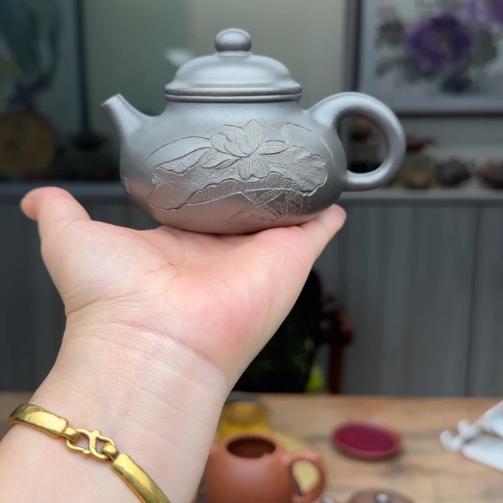 雨***虹茶壶紫砂紫泥高温还原烧孤品开播福利