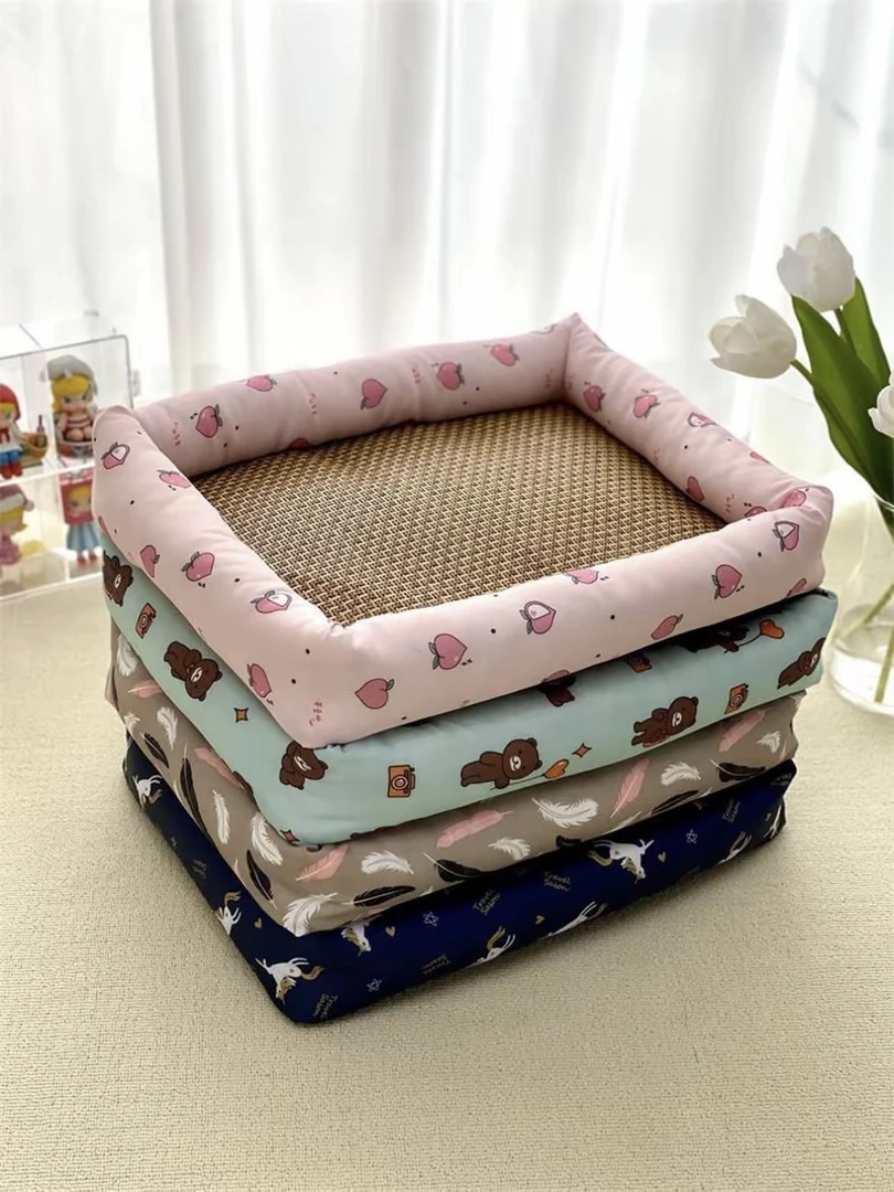 夏天中小型狗窝猫窝清凉宠物床犬窝凉席四季通用款透气藤编猫窝