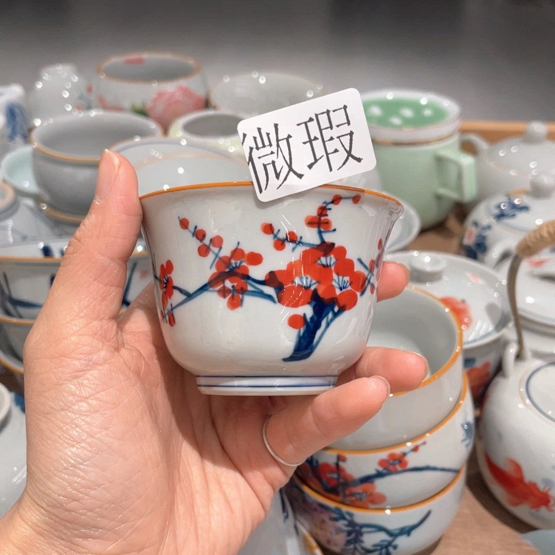 釉下彩纯手绘有瑕