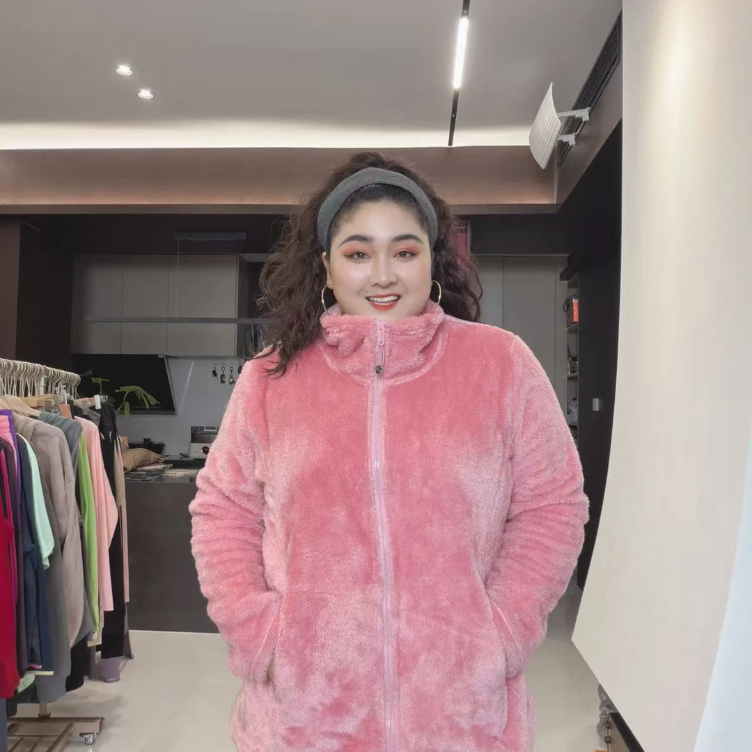 励志女孩大码秋冬加厚长绒北极绒外套WT-989