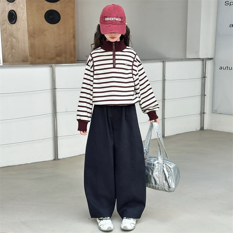 简约潮牌店铺儿童服装2025年新款衣服女童装秋装套装6-12岁高级感