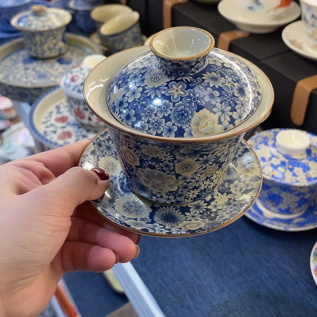 陶景德陶瓷盖碗茶具