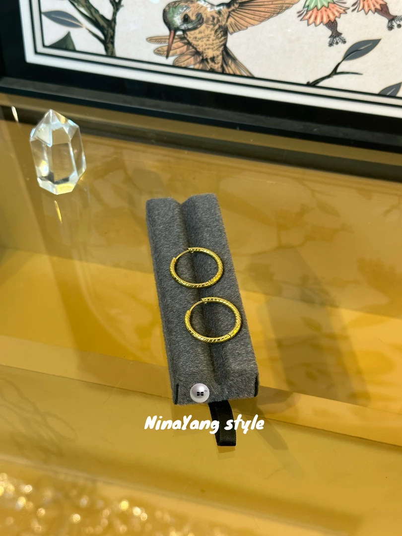 钛钢耳饰 云涌之丽【洗澡可带大圈圈】E0344