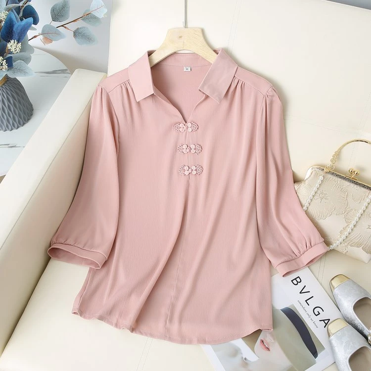 中老年女装妈妈娶儿媳妇穿的衣服时尚复古百搭女装洋气中袖夏季