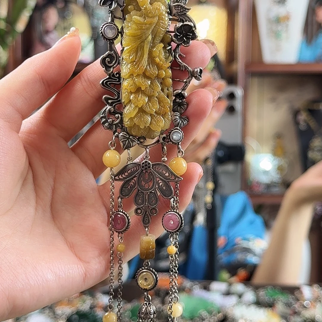 翡翠银S925镶嵌颈饰