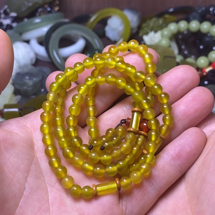 岫玉岫玉手串未镶嵌美**人