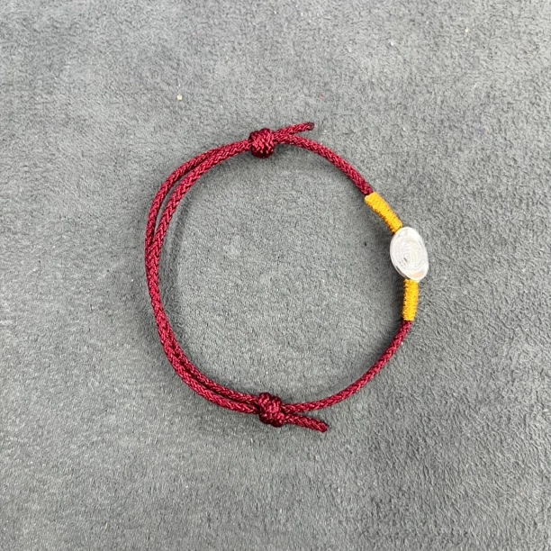 足银布艺手链 足银元宝红绳手链-4167