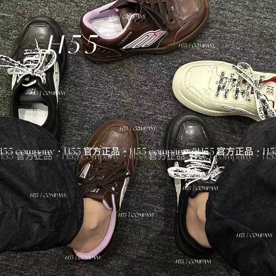 H55-曼哈顿-美式校园做旧复古板鞋4cm25-2722【M】