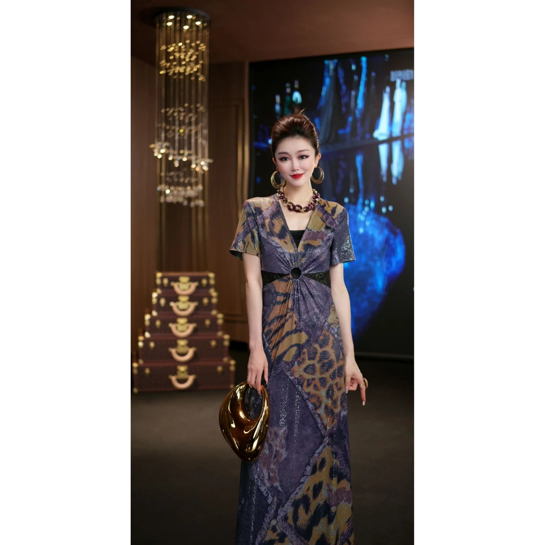 (娴儿)-高贵气质小众优雅性感夏季设计师连衣裙 D29059A