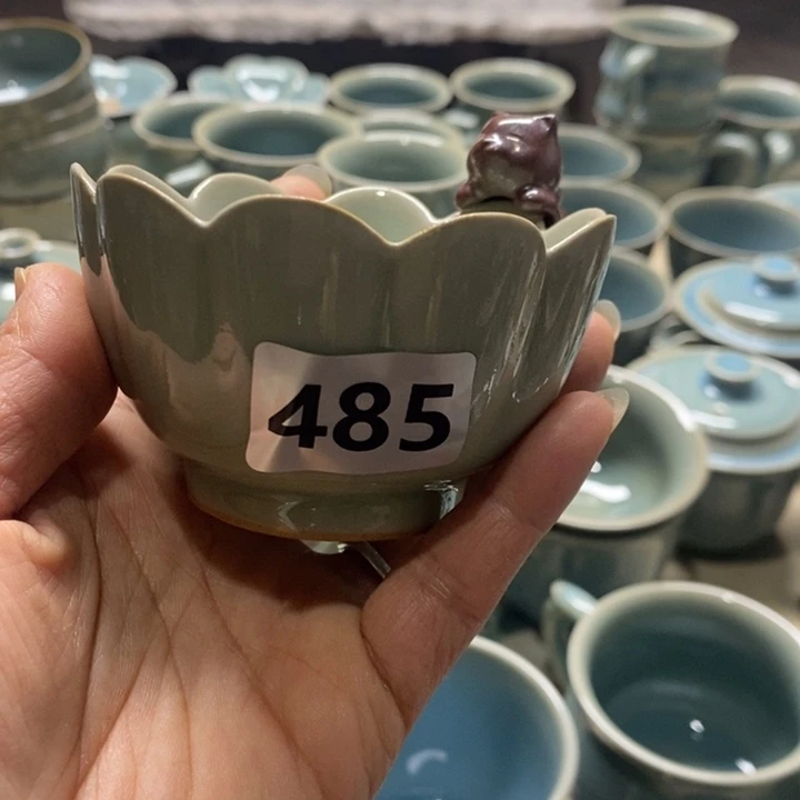 清***器摆件陶原矿釉原产地汝瓷杯子