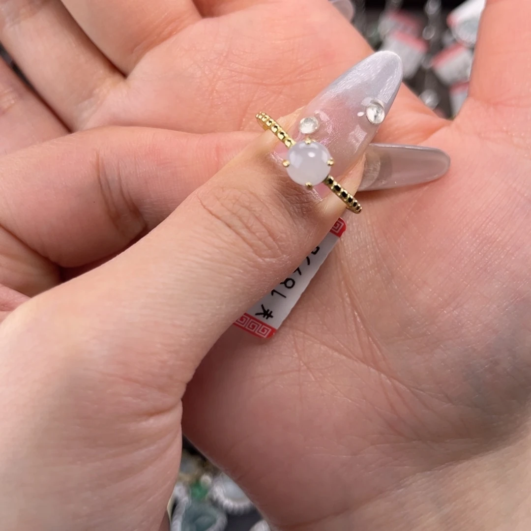 翡翠戒指银S925镶嵌66988