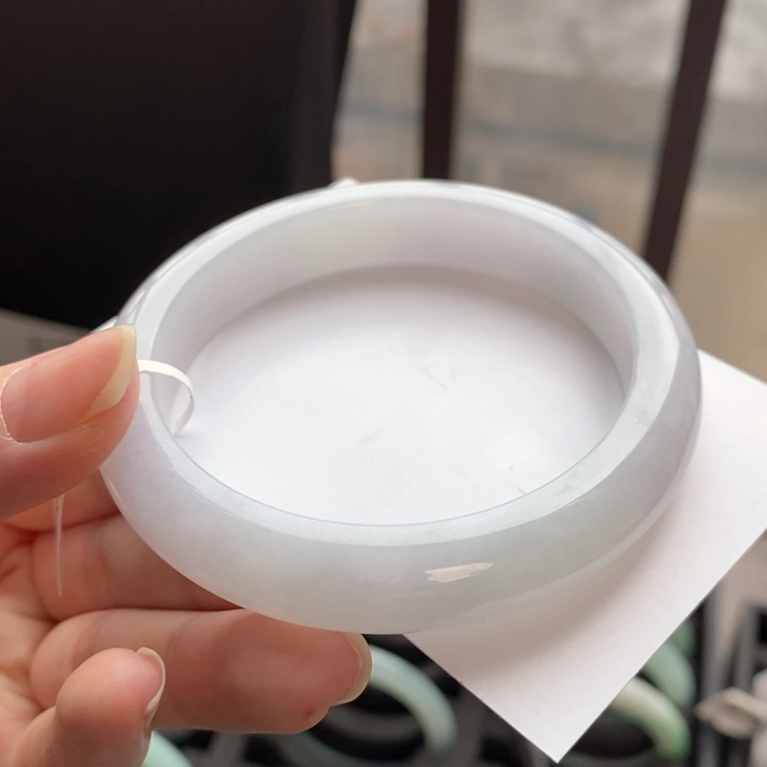 翡翠未镶嵌手镯白月光59