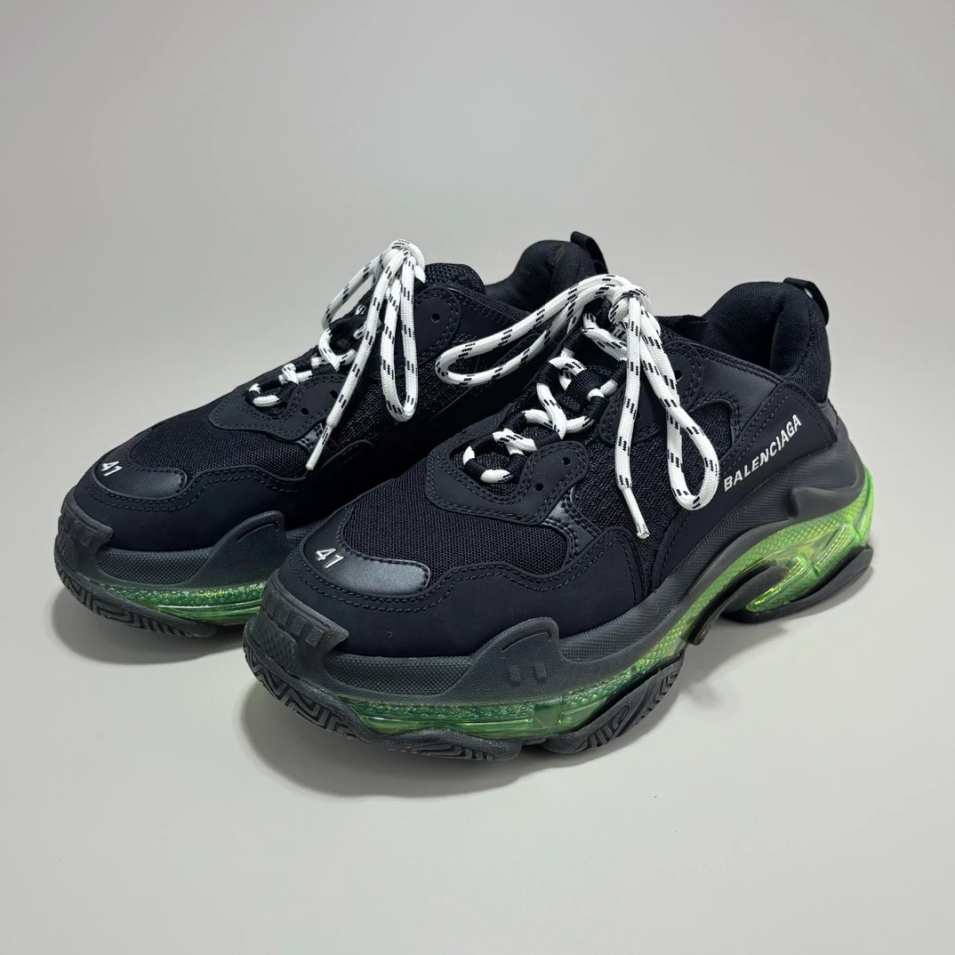 95新 Balenciaga/巴黎世家 巴黎世家黑绿气垫老爹鞋41码13949