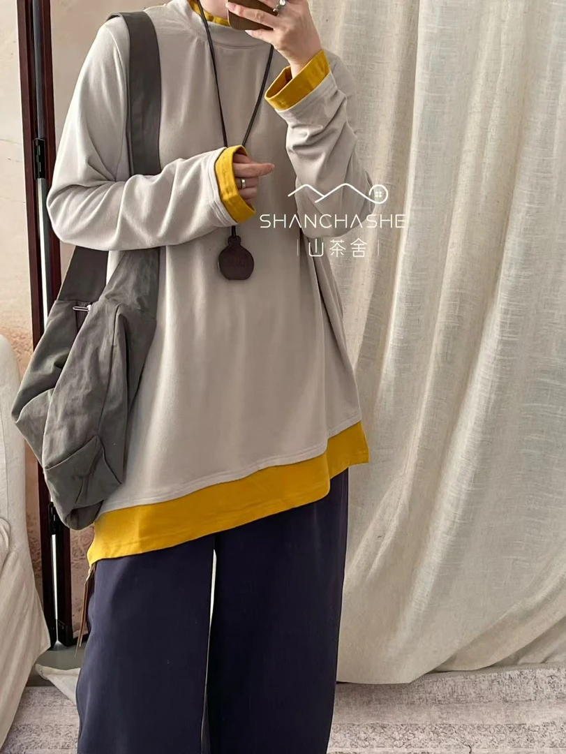SCS#8608#假两件拼接T恤 X