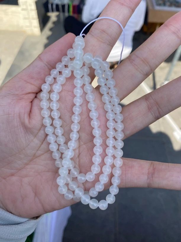 和田玉青海料白料6mm冰底老料