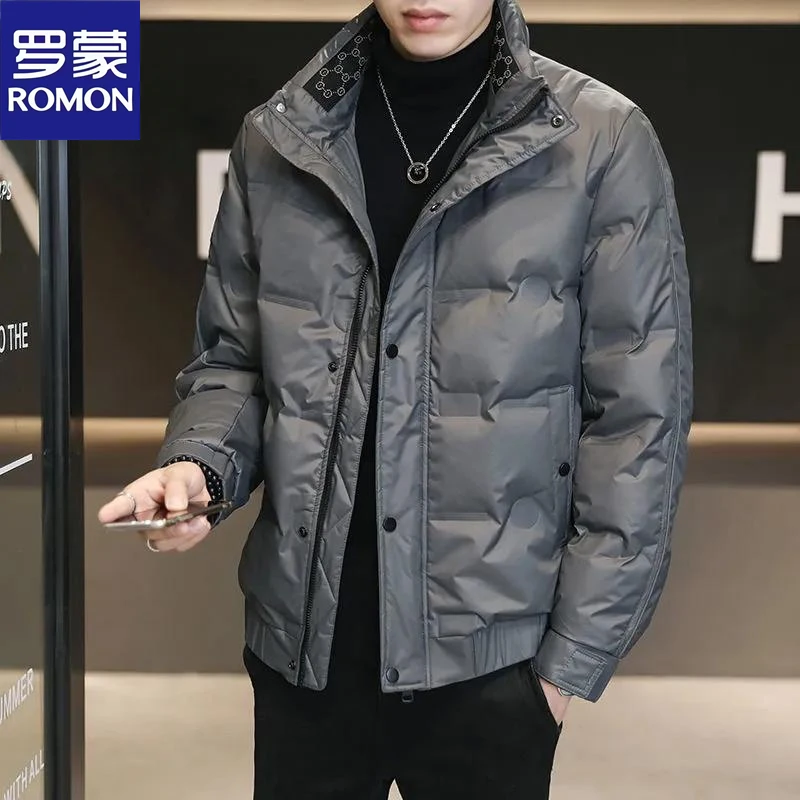 Romon/罗蒙男士短款防寒服冬季保暖休闲潮流加厚男士外套百搭服