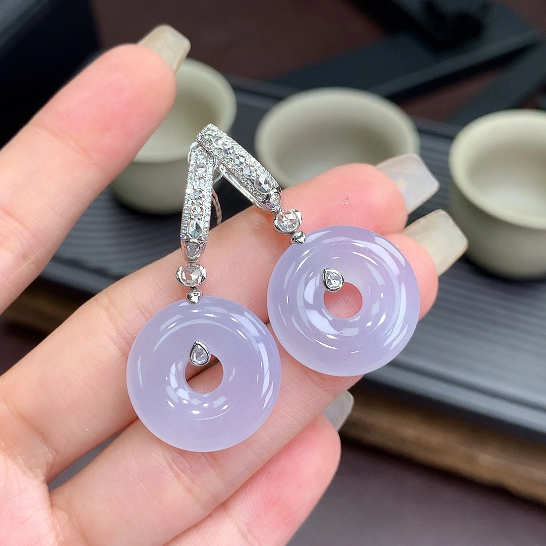 18K金镶嵌翡翠耳饰12