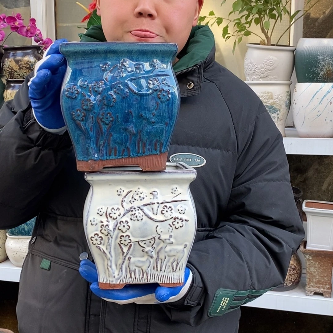 紫砂花盆口15高17福利