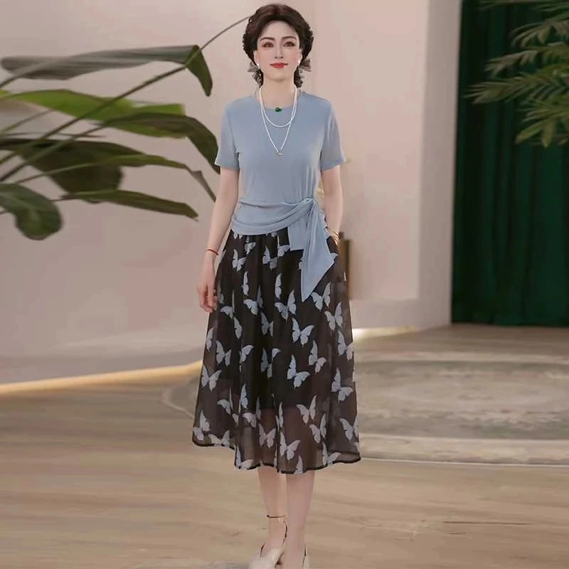 2025新款妈妈装夏装两件套气质上衣洋气中老年女装妈妈国风新中式